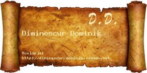 Diminescur Dominik névjegykártya